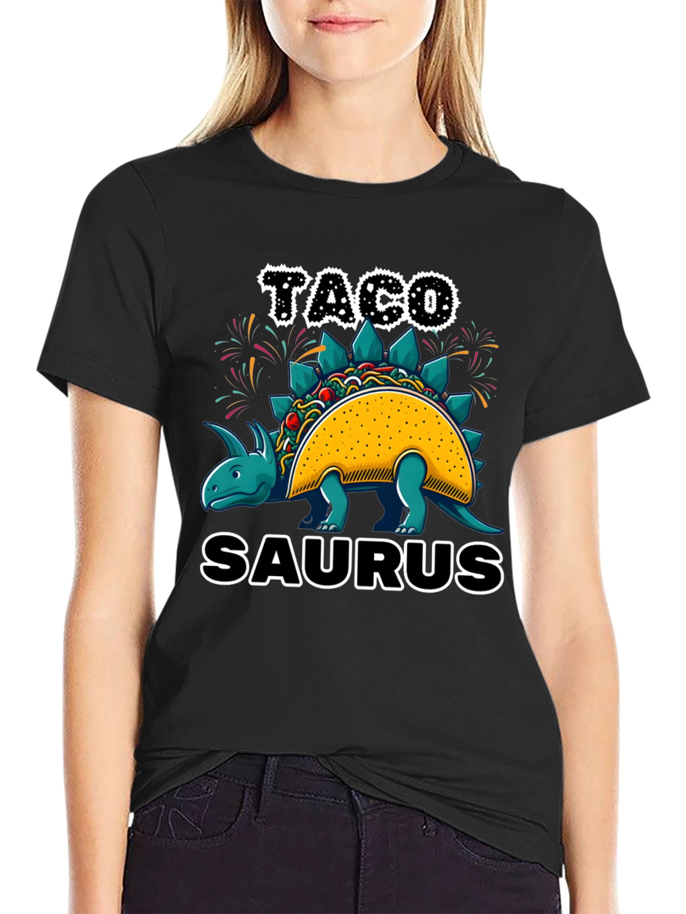 Taco-Saurus Black T-Shirt