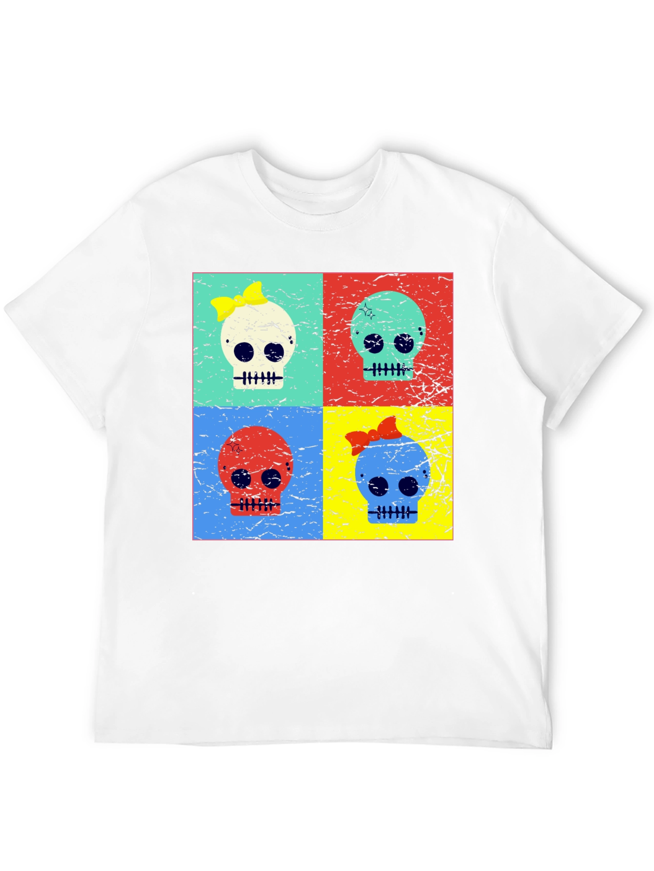 Pop Art Skull Graphic T-Shirt
