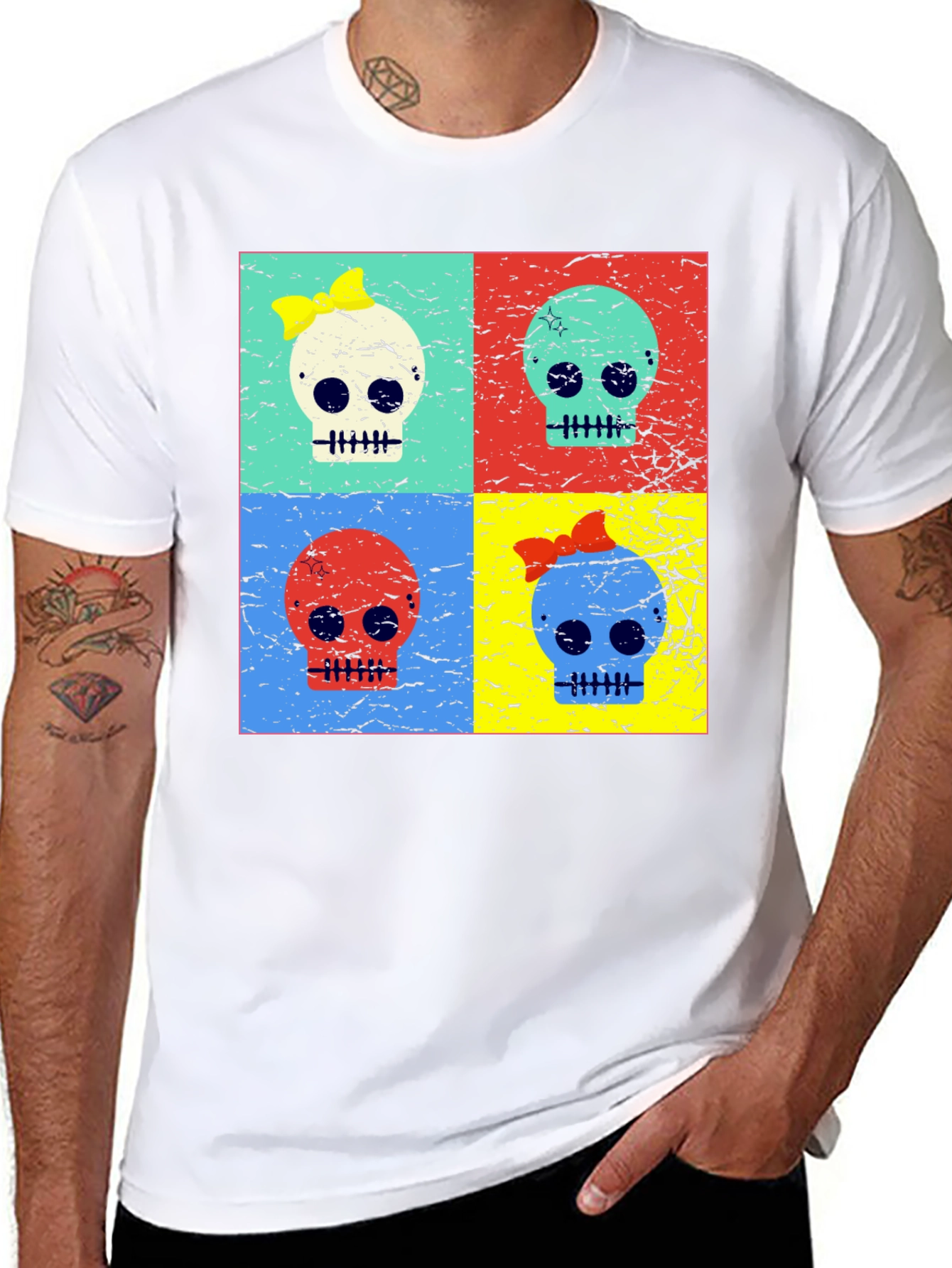 Pop Art Skull Graphic T-Shirt