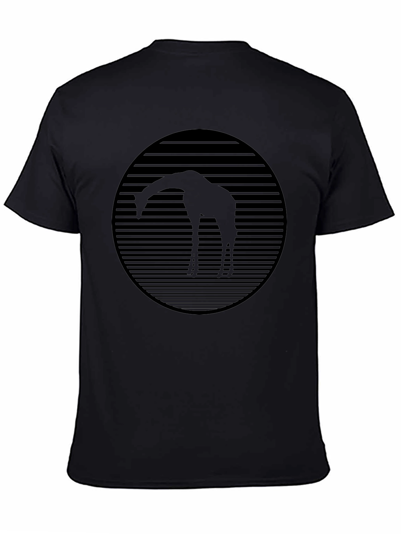Giraffe Silhouette Graphic Tee - Black