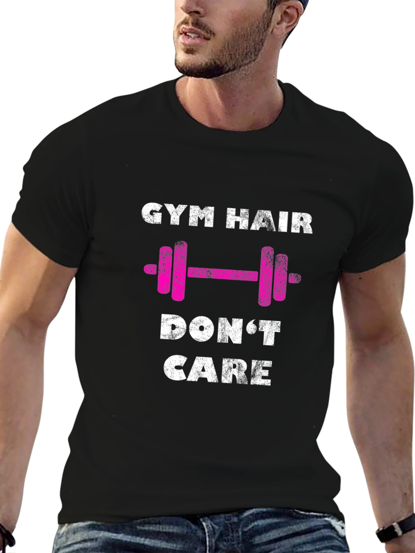 Gym Hair Dont Care Graphic Tee - Black