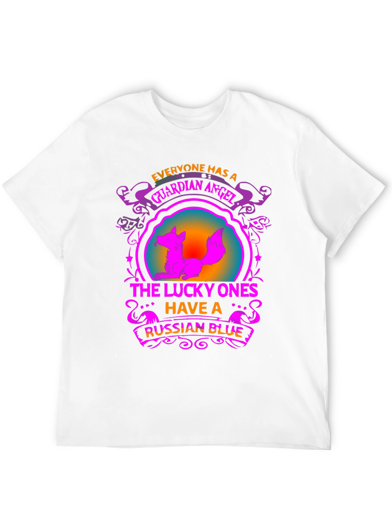 Guardian Angel Russian Blue Cat T-Shirt