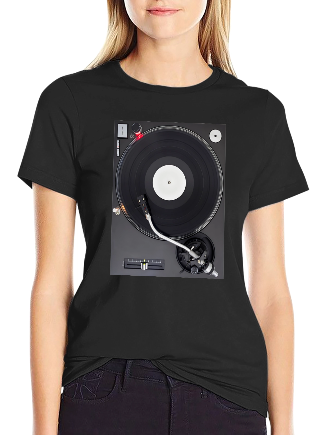 DJ Turntable Graphic Black T-Shirt
