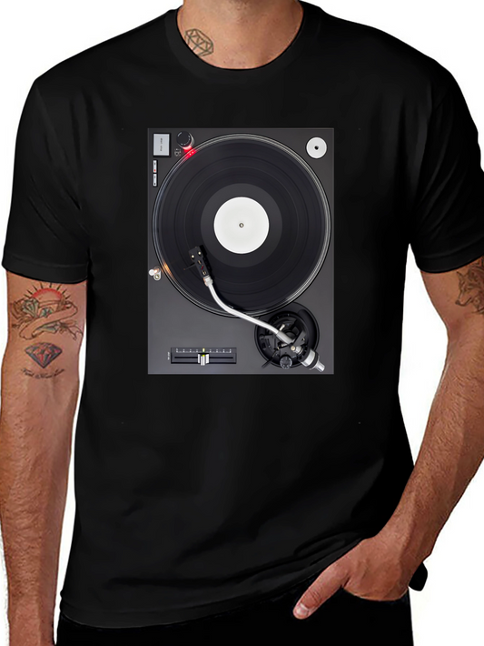 DJ Turntable Graphic Black T-Shirt