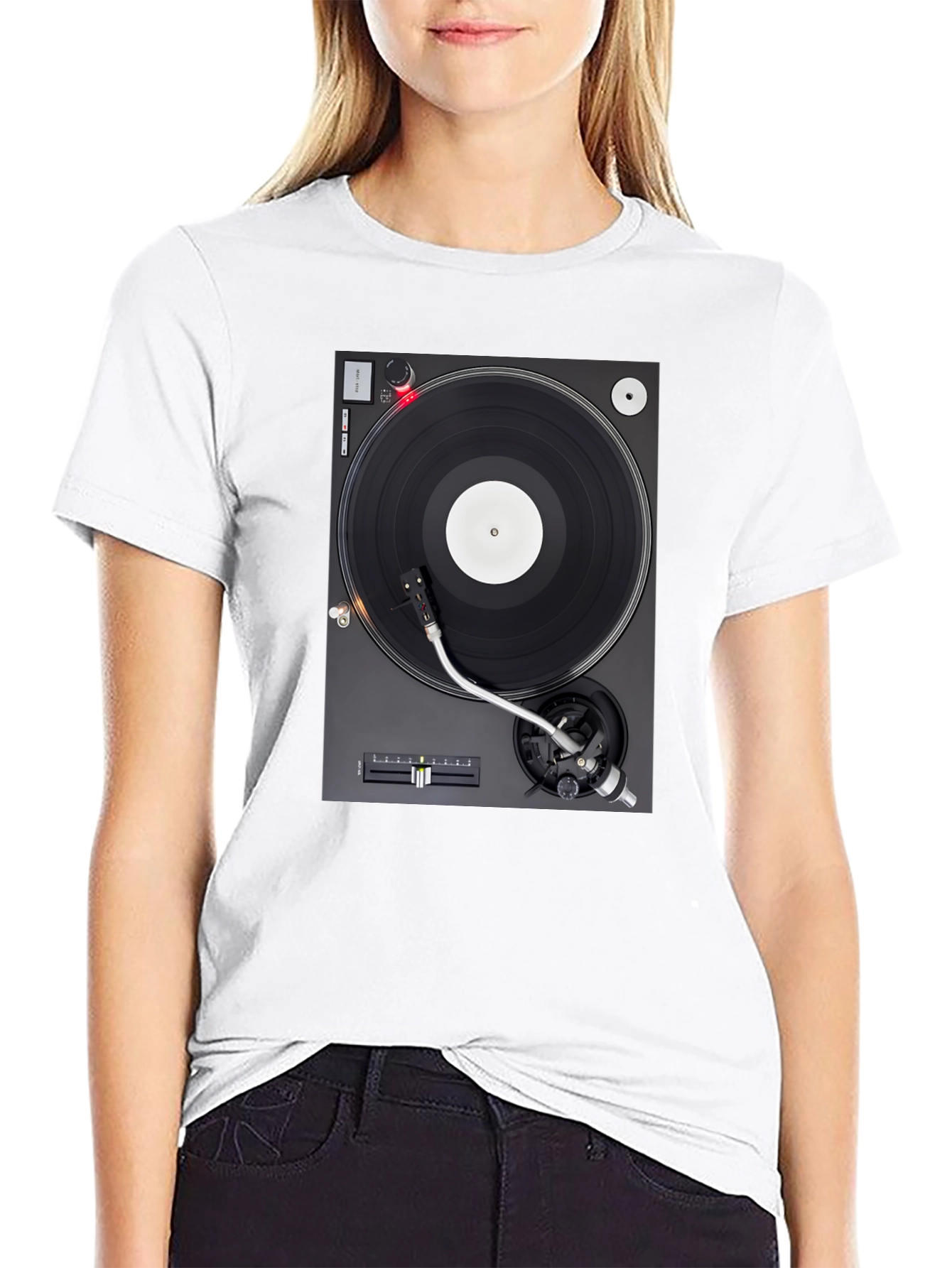 DJ Turntable Graphic Black T-Shirt
