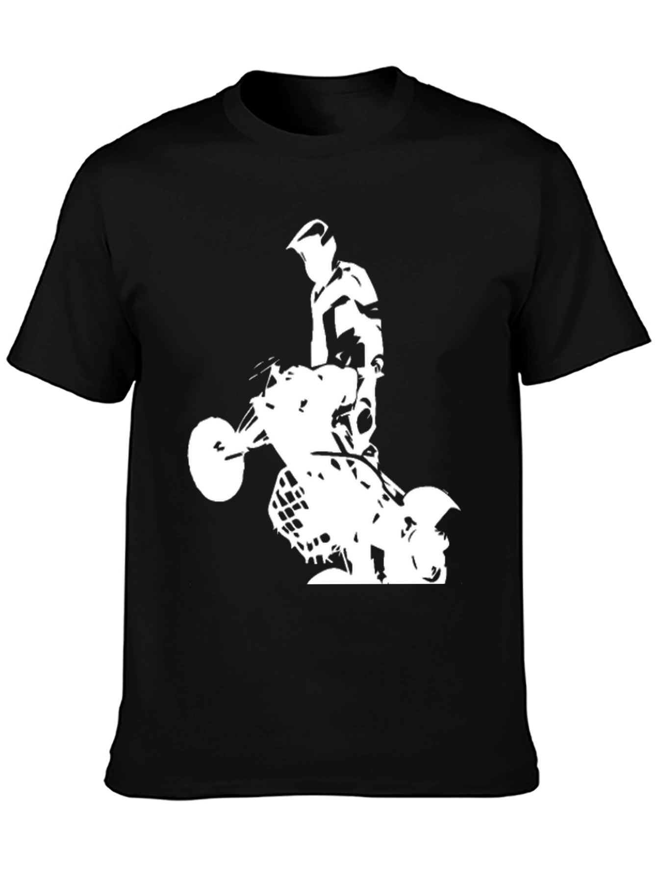 Black Graphic Tee: ATV Rider Design
