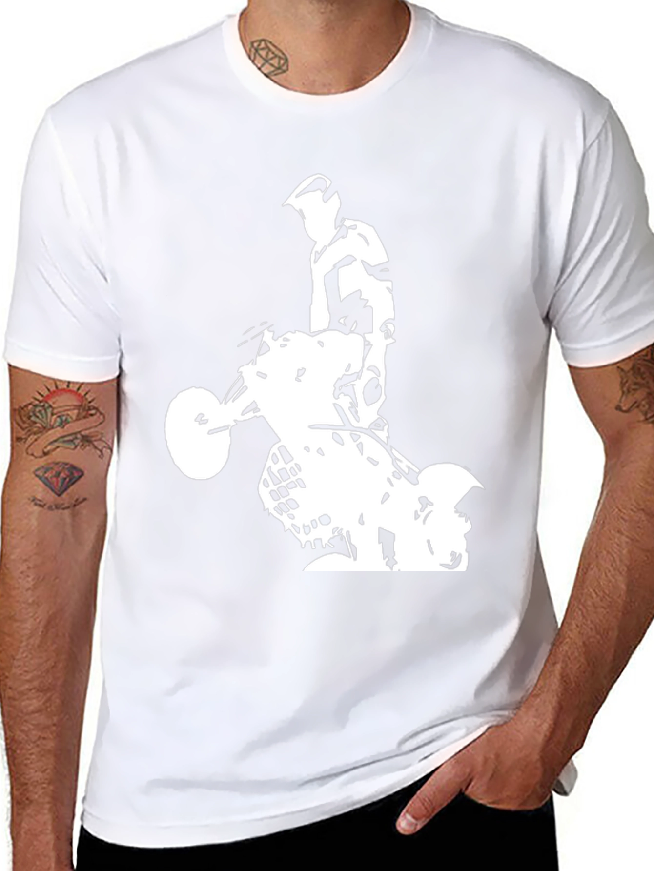 Black Graphic Tee: ATV Rider Design