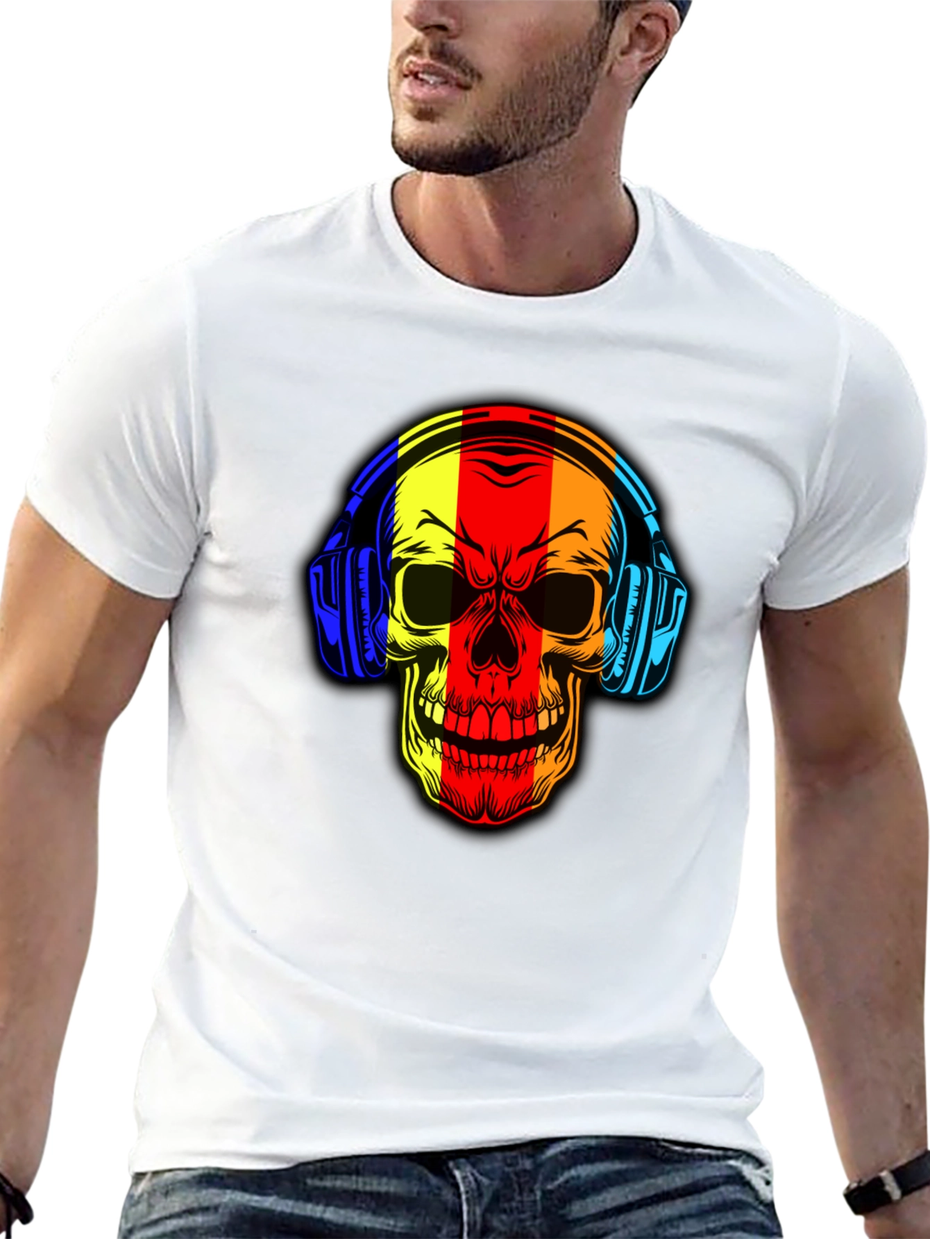 Skull Headphone Graphic Tee - Cool Music Lover Shirt
