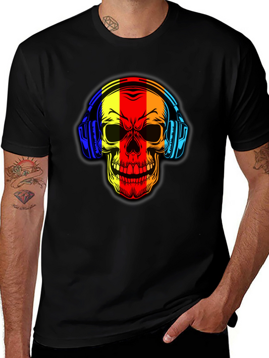 Skull Headphone Graphic Tee - Cool Music Lover Shirt