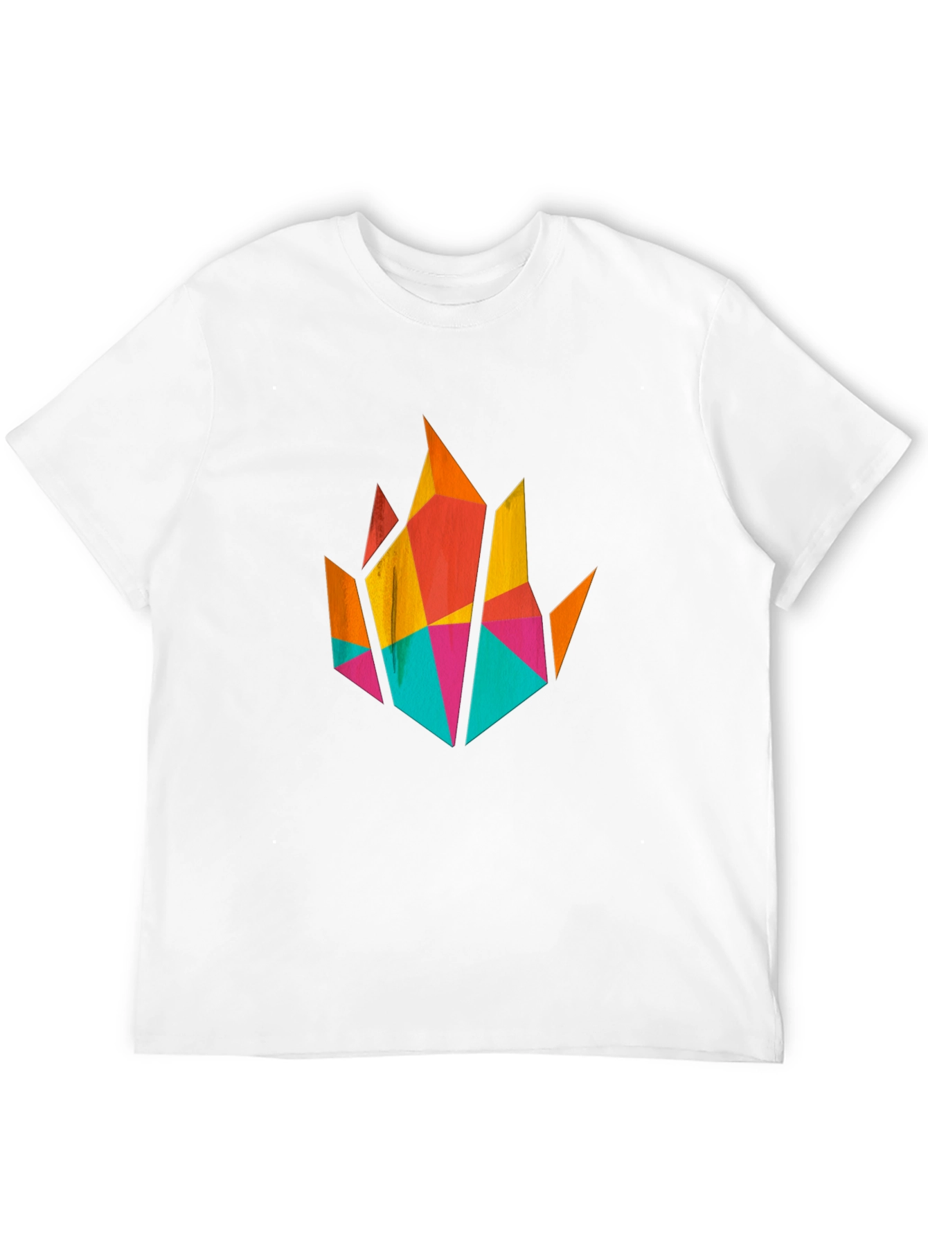 Geometric Flame Graphic T-Shirt - Modern Art Tee