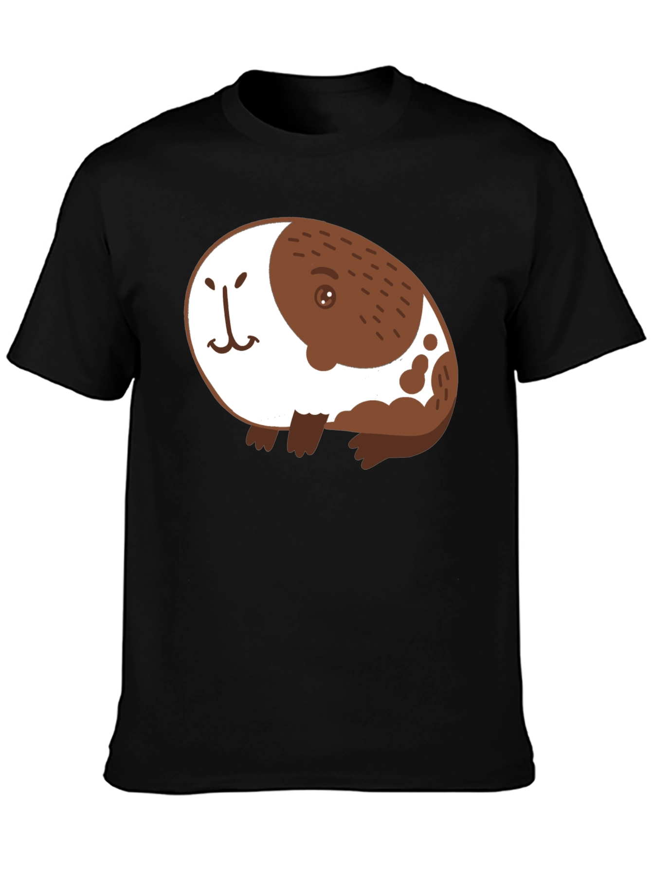 Cute Guinea Pig Graphic Black T-Shirt