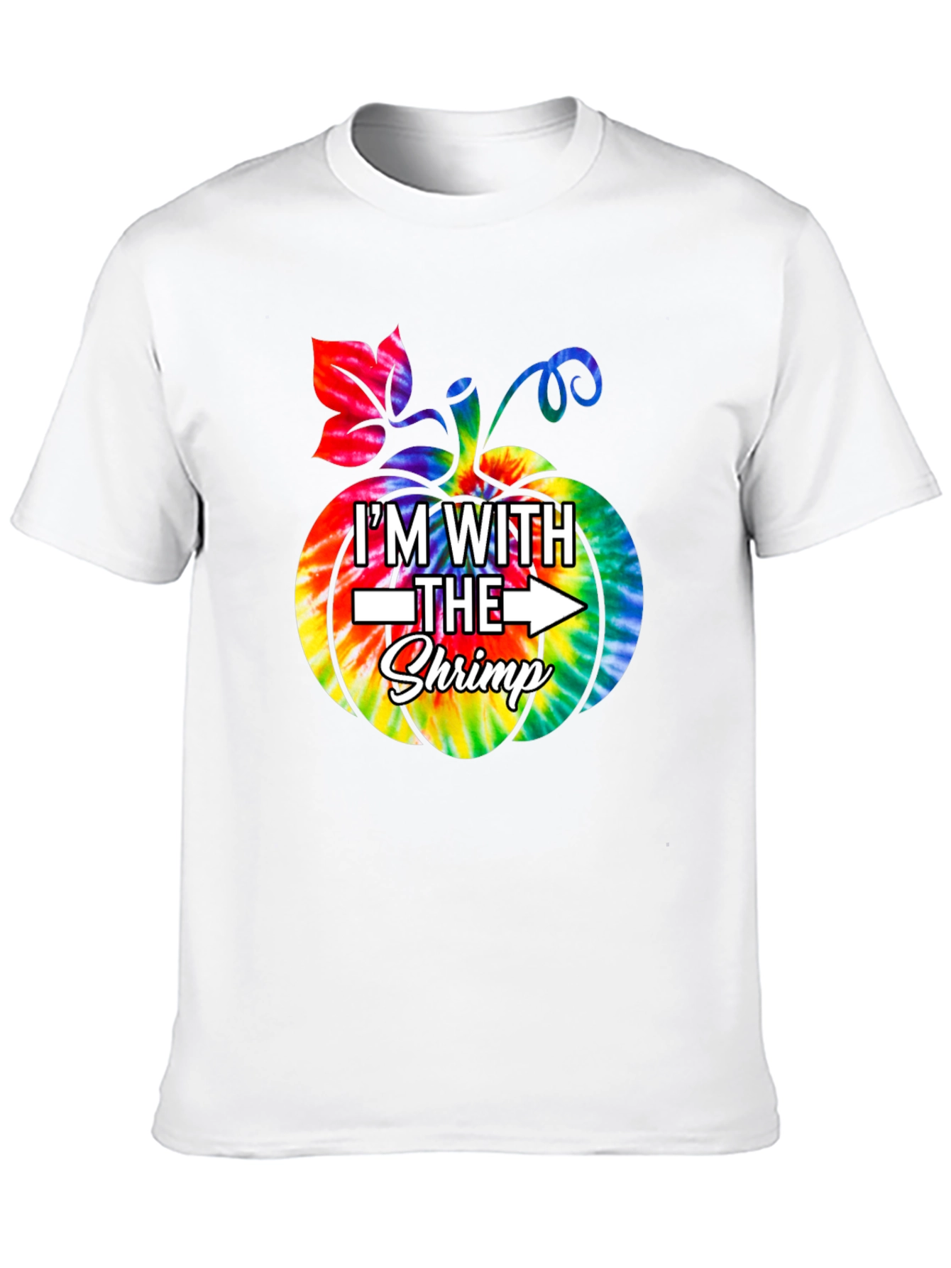 Im With The Shrimp Tie-Dye Pumpkin T-Shirt