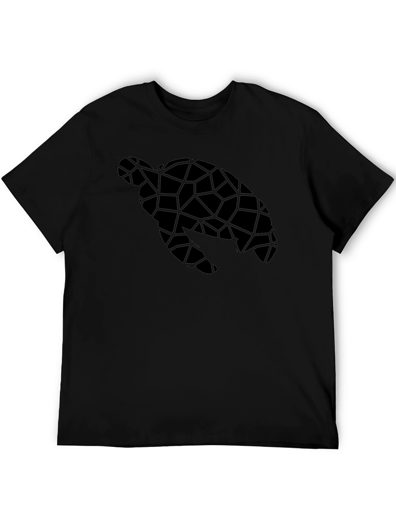 Geometric Sea Turtle Black T-Shirt