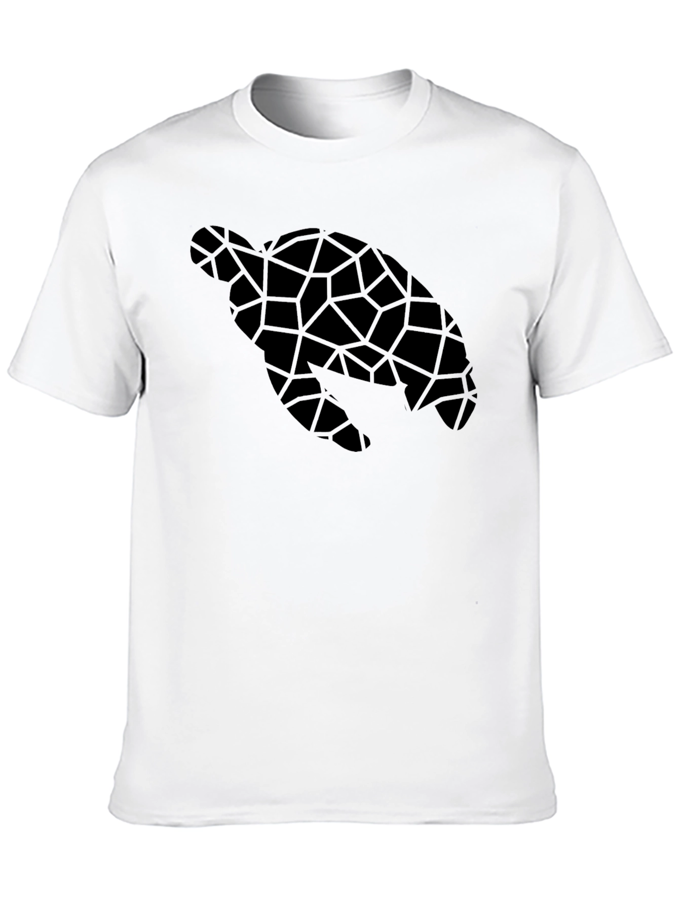 Geometric Sea Turtle Black T-Shirt