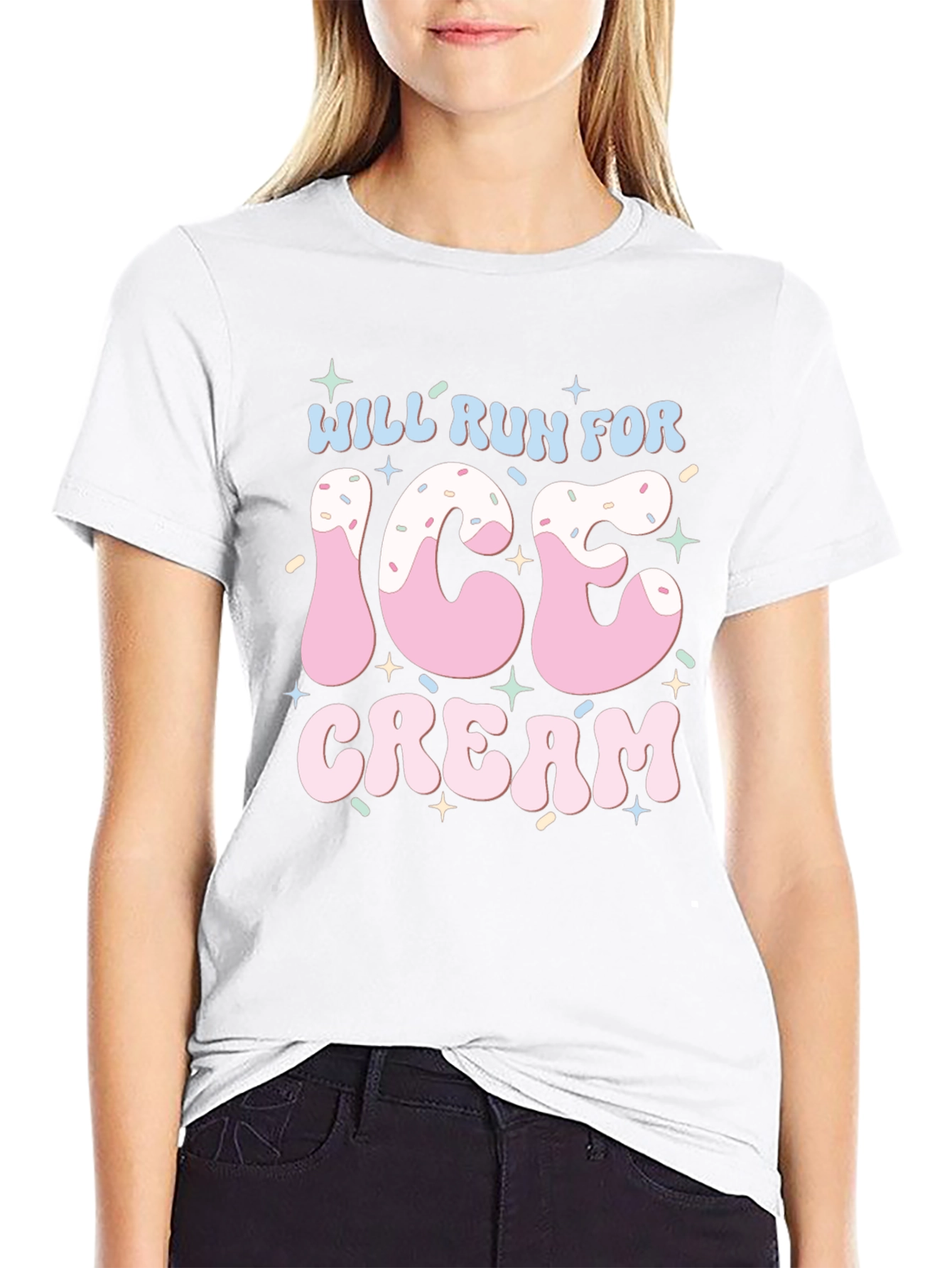 Will Run For Ice Cream T-Shirt Black
