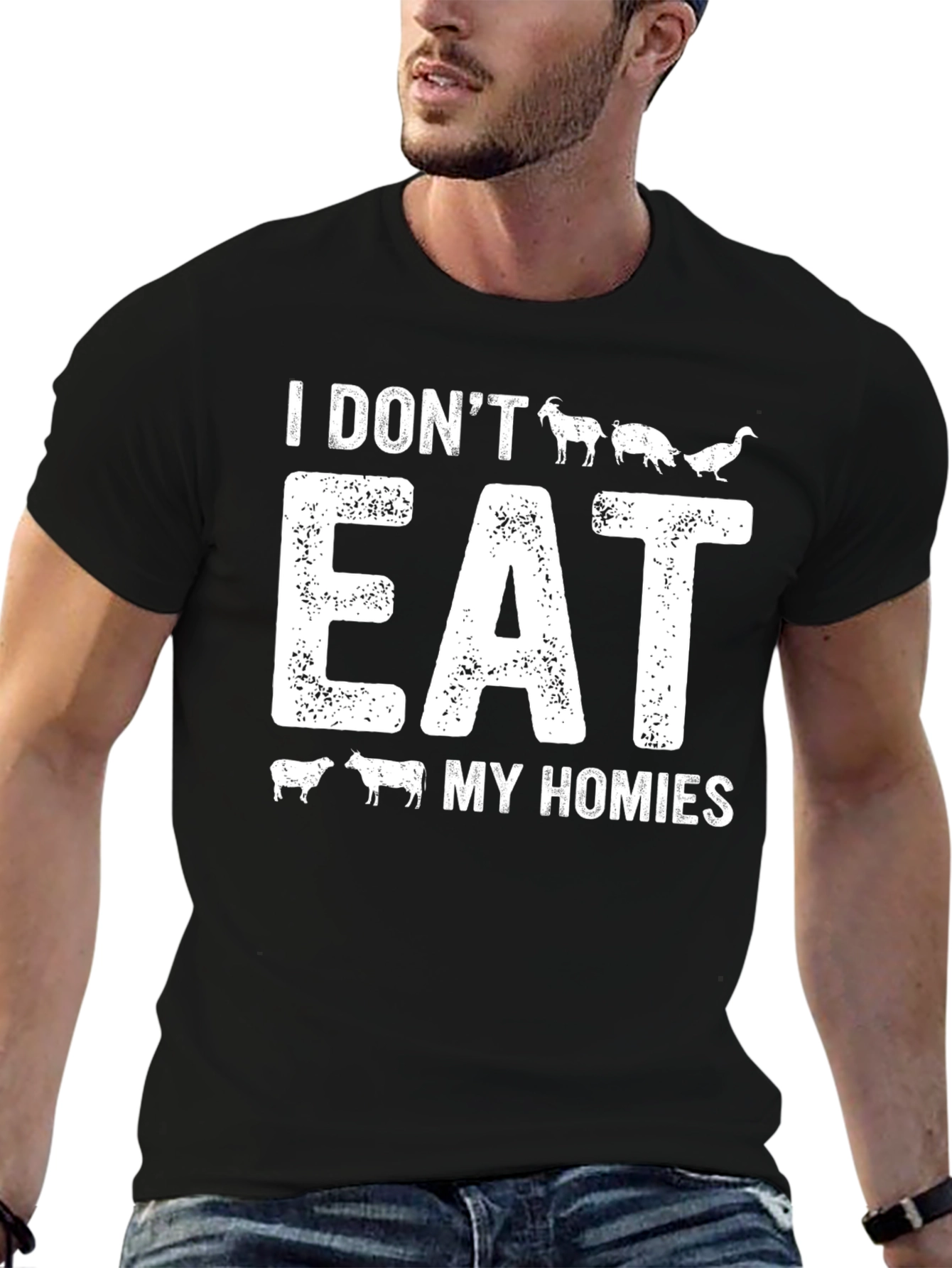 Vegan I Dont Eat My Homies Graphic T-Shirt
