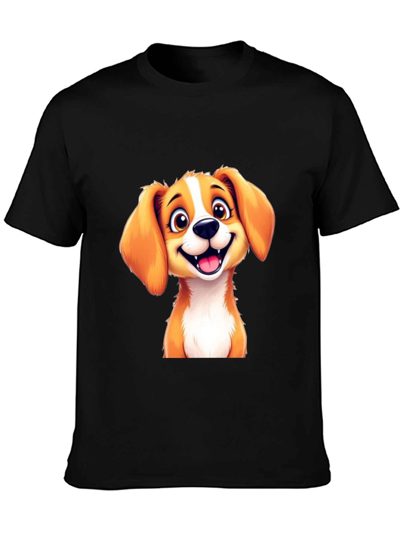 Cute Puppy Graphic T-Shirt - Black