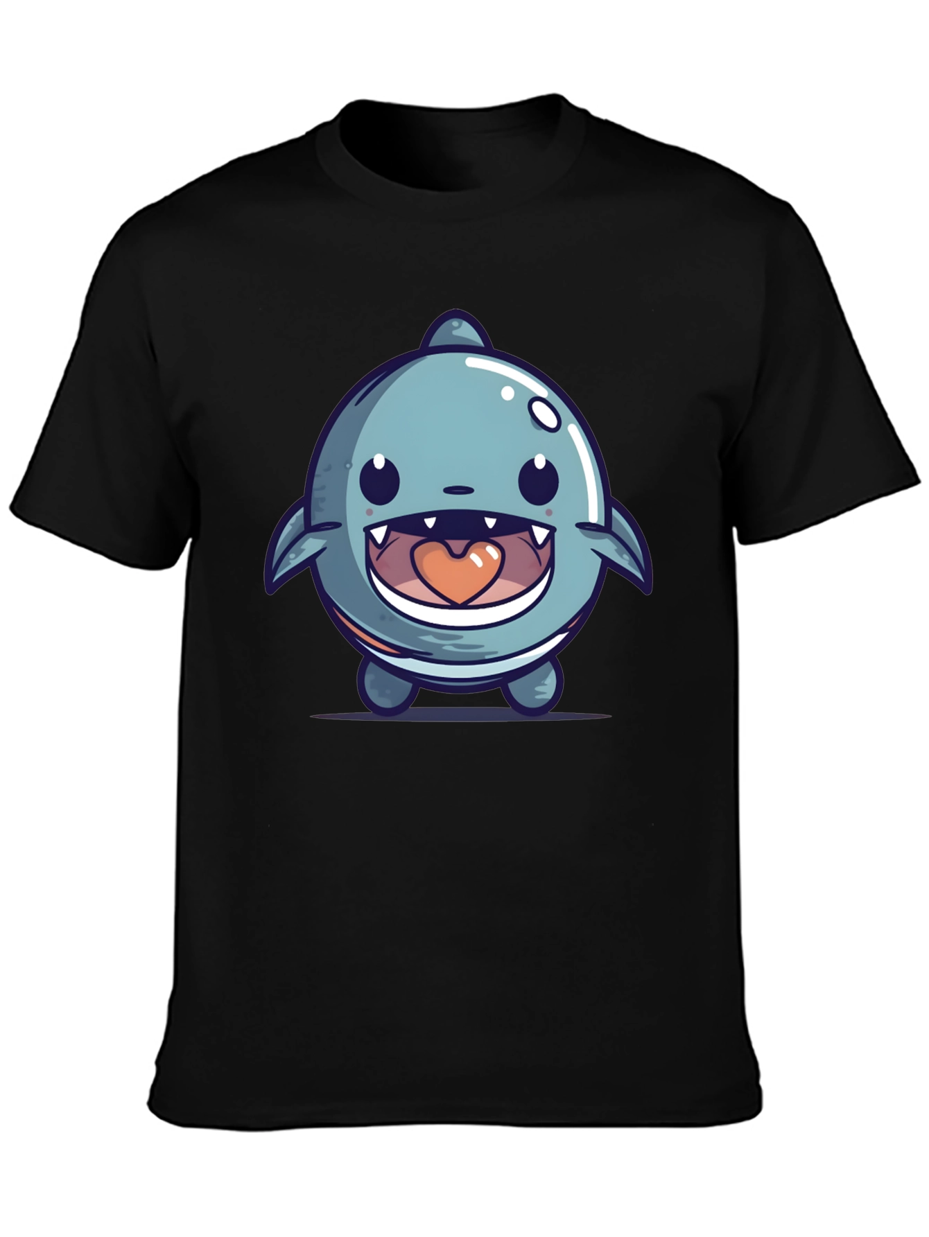 Cute Cartoon Shark Graphic T-Shirt