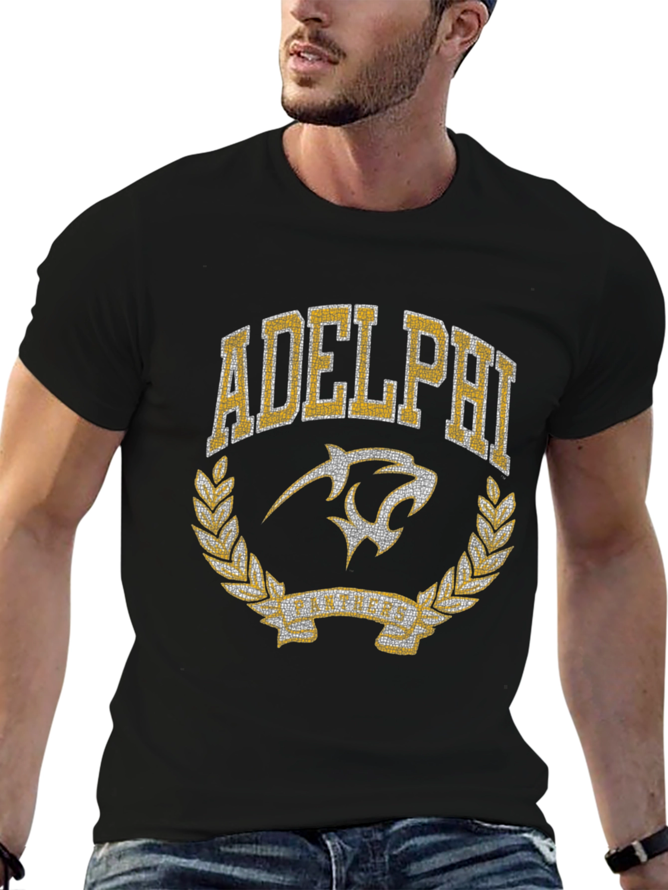 Adelphi Panther Crest Graphic Tee - Black