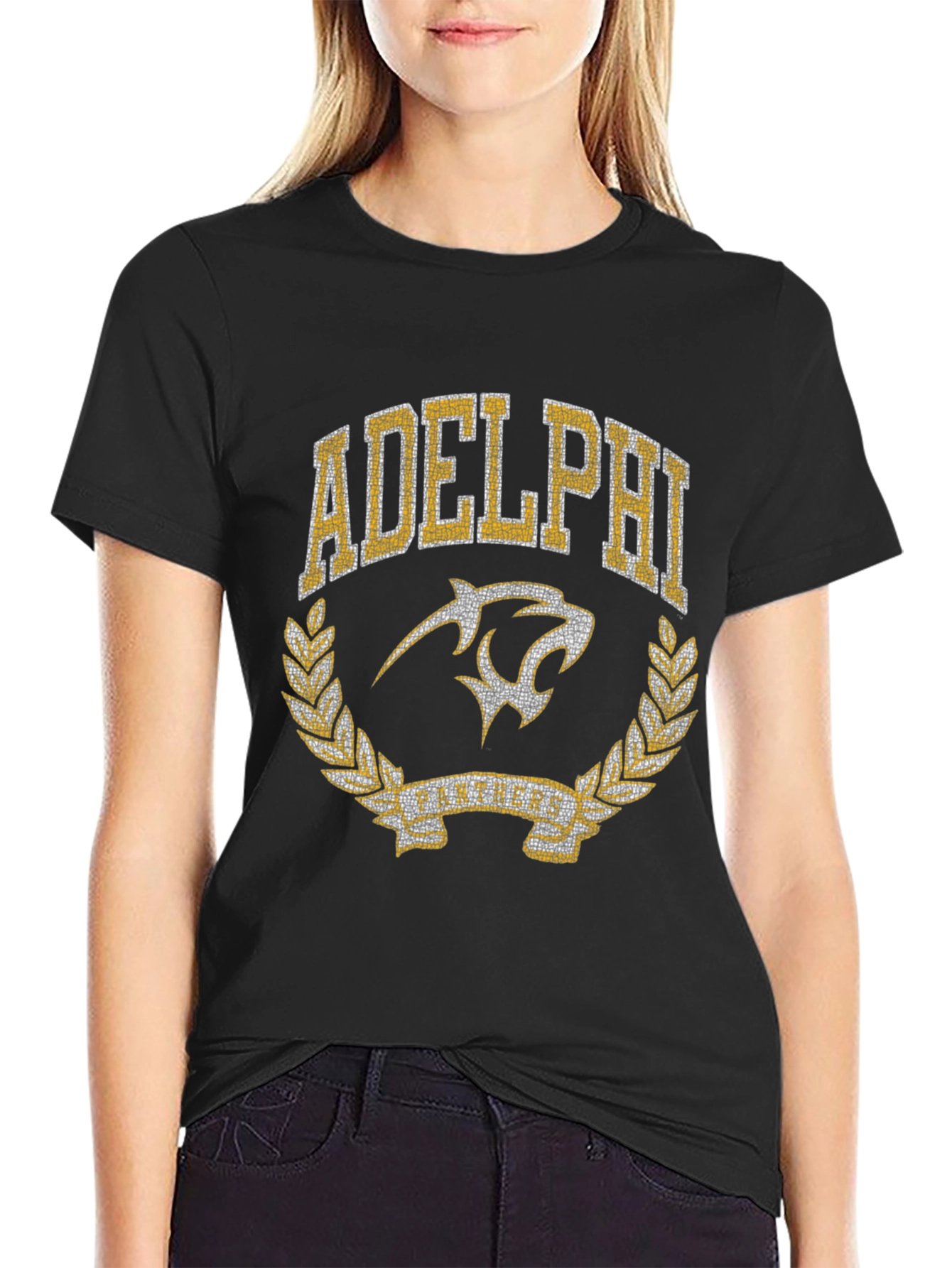 Adelphi Panther Crest Graphic Tee - Black