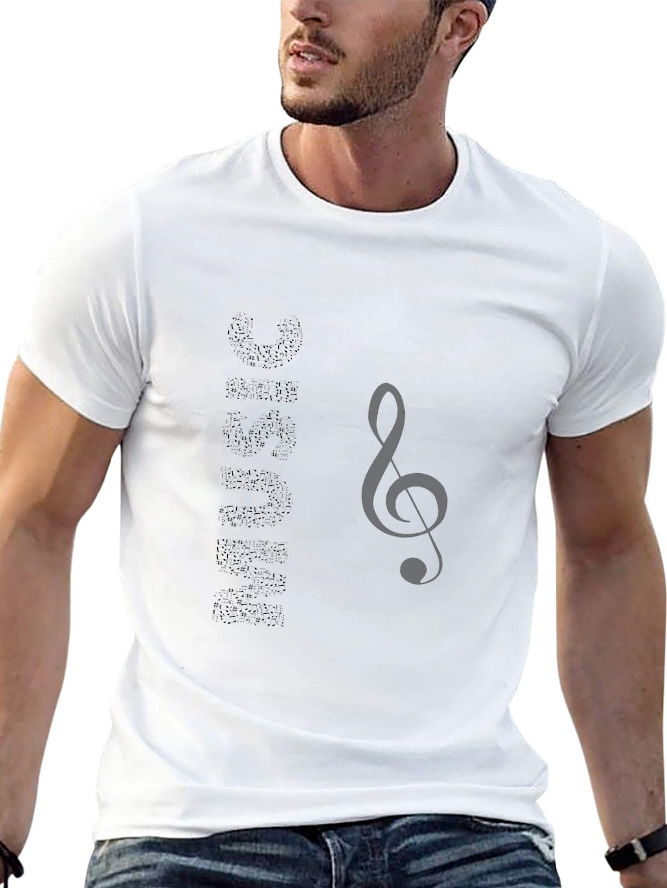 Music Treble Clef Graphic T-Shirt - Black