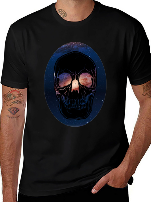 Cosmic Skull Graphic Black T-Shirt