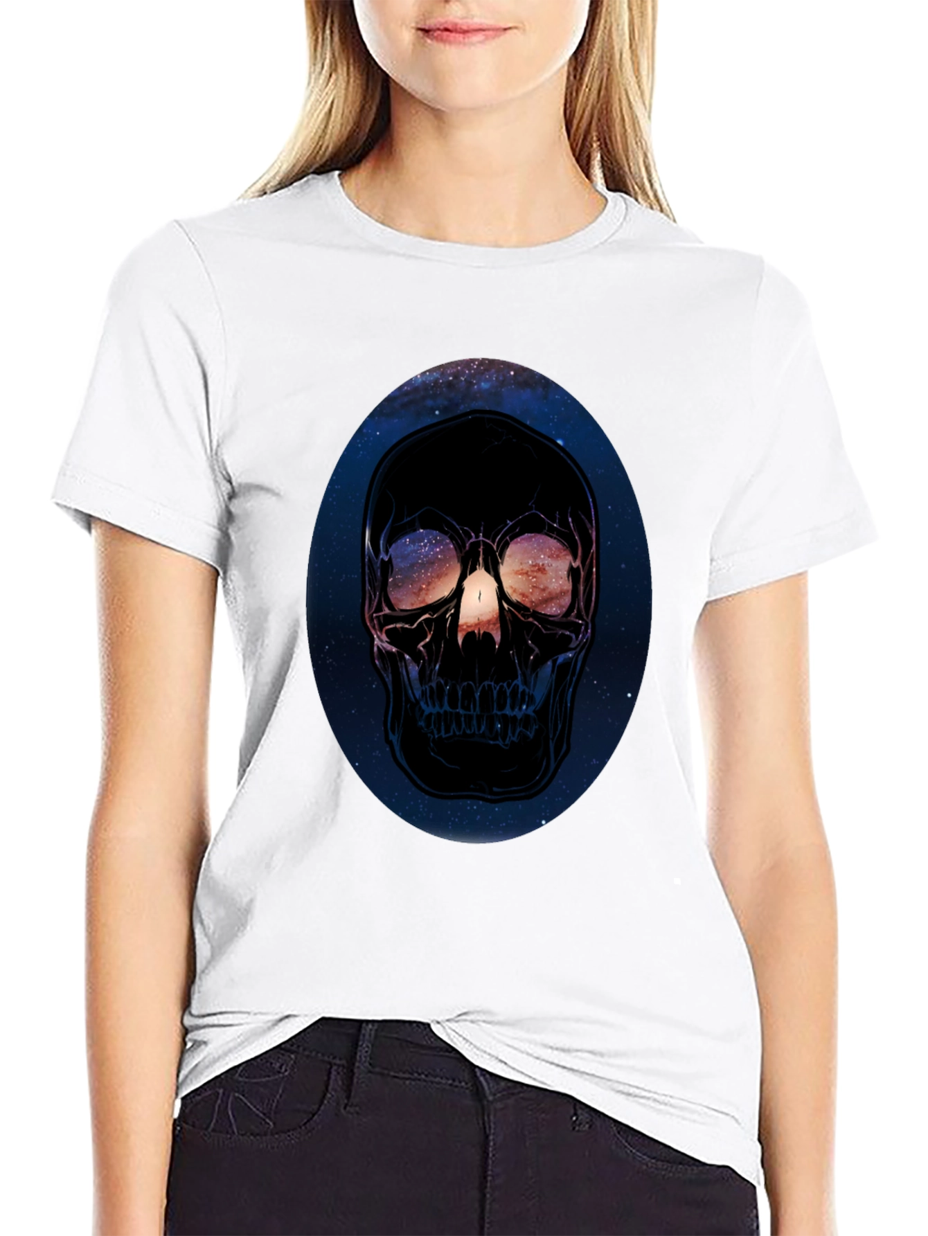 Cosmic Skull Graphic Black T-Shirt