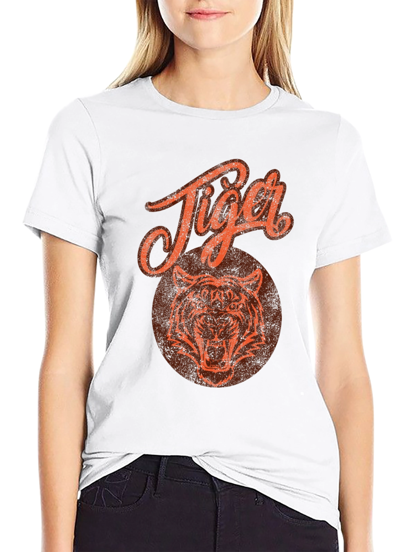 Tiger Graphic Print Black T-Shirt