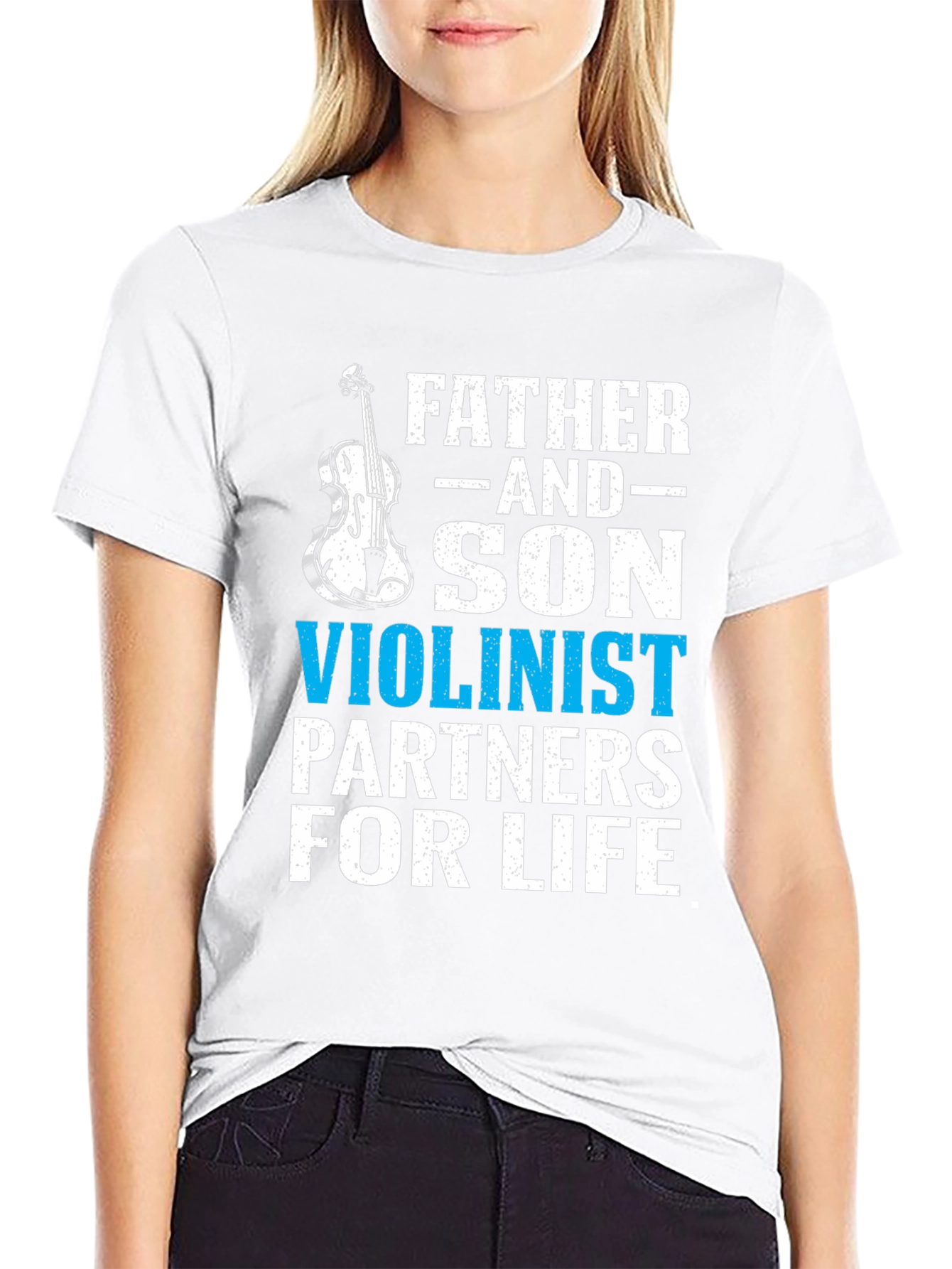 Father and Son Violinist Partners for Life T-Shirt