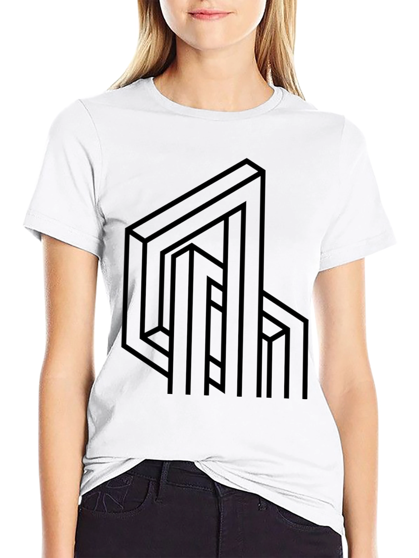 Optical Illusion Graphic Tee - Abstract Design Shirt
