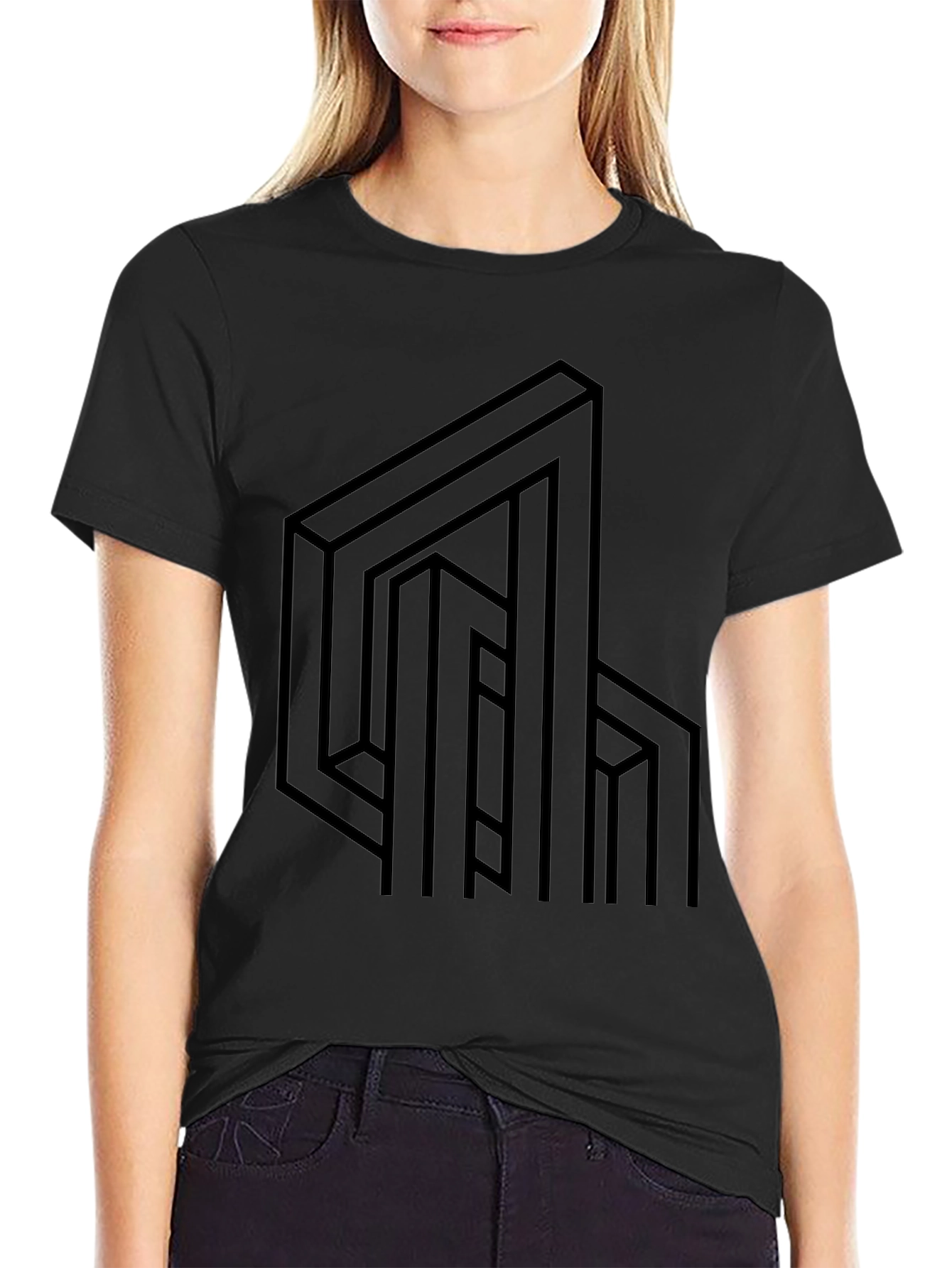 Optical Illusion Graphic Tee - Abstract Design Shirt