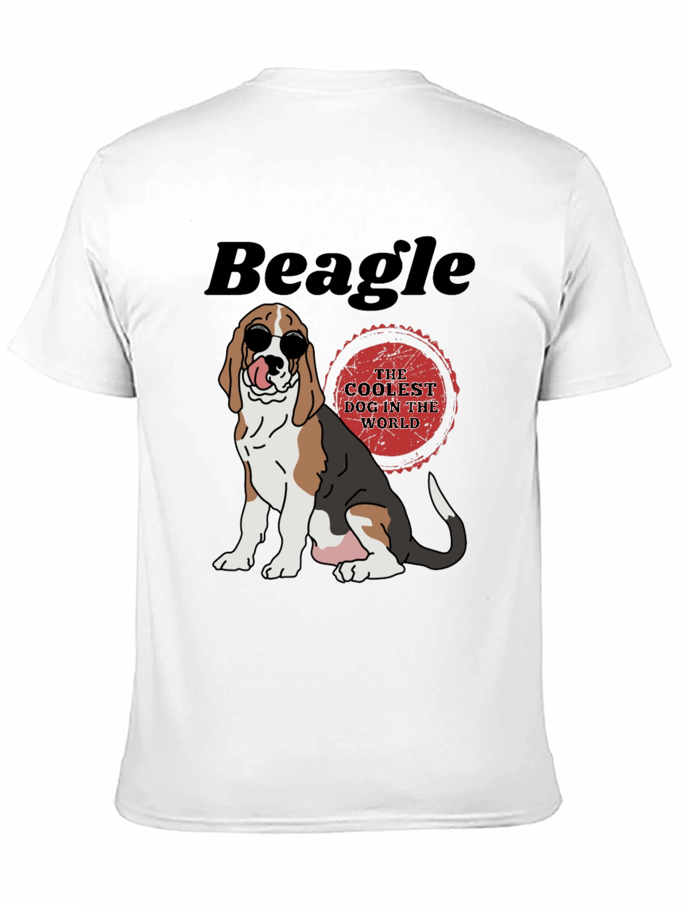 Cool Beagle Dog Graphic Tee - Black