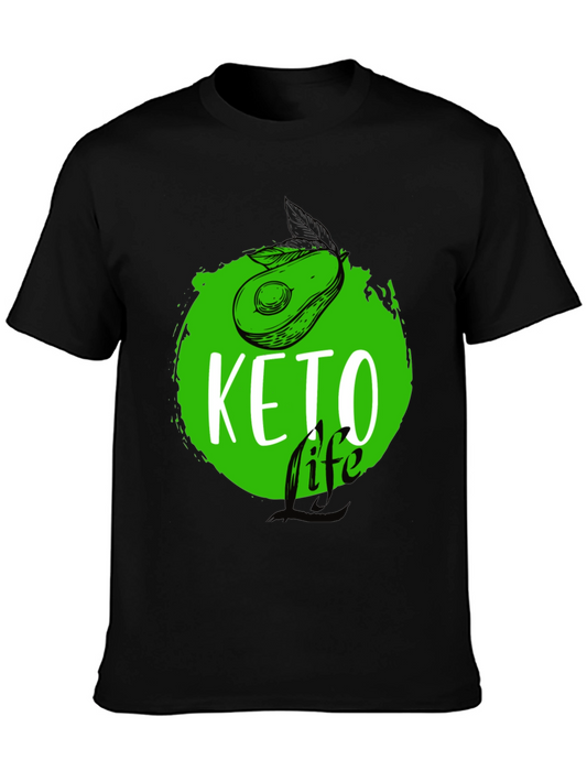 Keto Life Avocado Graphic T-Shirt - Black