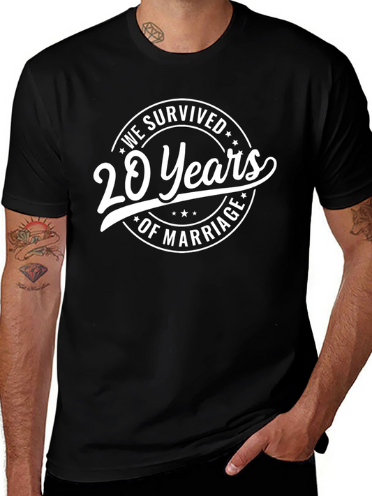 20th Anniversary T-Shirt - We Survived 20 Years of Marriage Tee