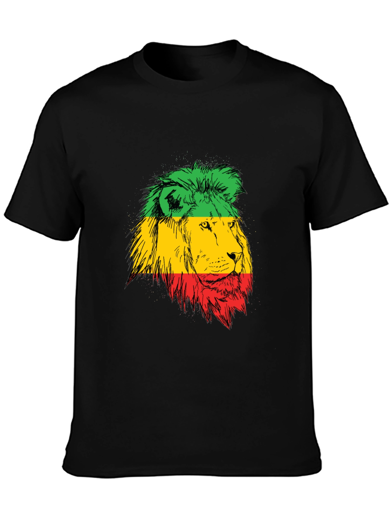Rasta Lion Graphic Black T-Shirt