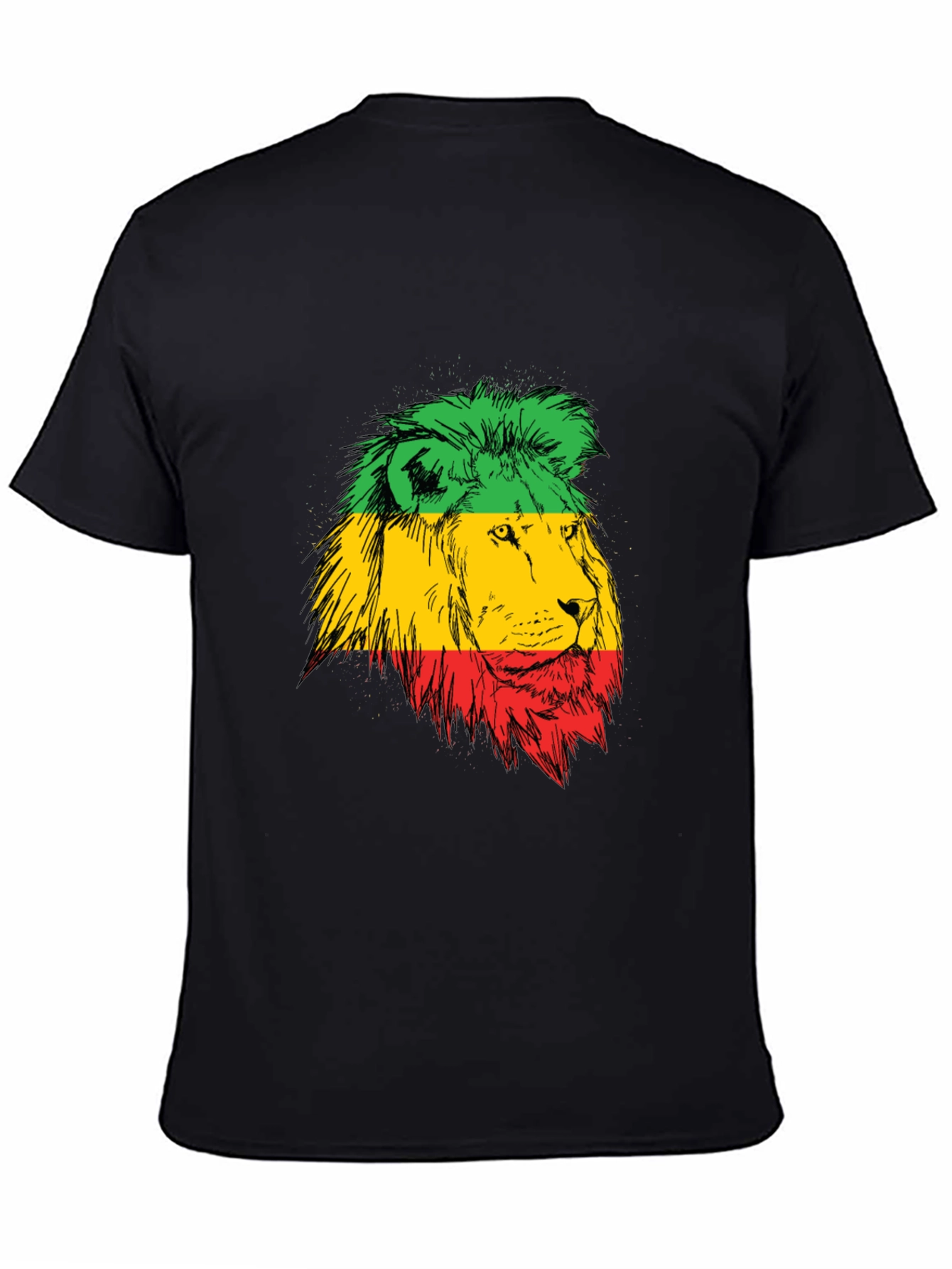Rasta Lion Graphic Black T-Shirt