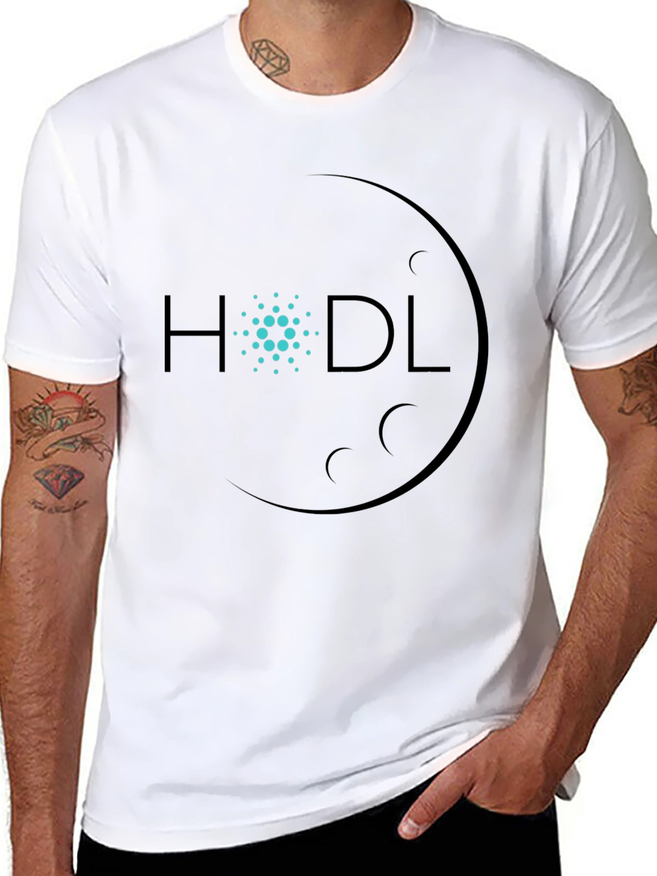 HODL Crypto Moon T-Shirt - Black