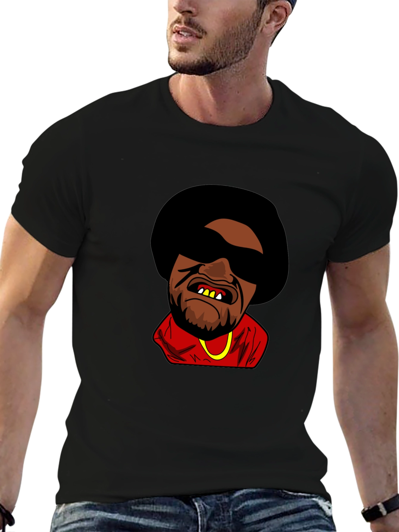 Retro Cartoon Graphic Black T-Shirt