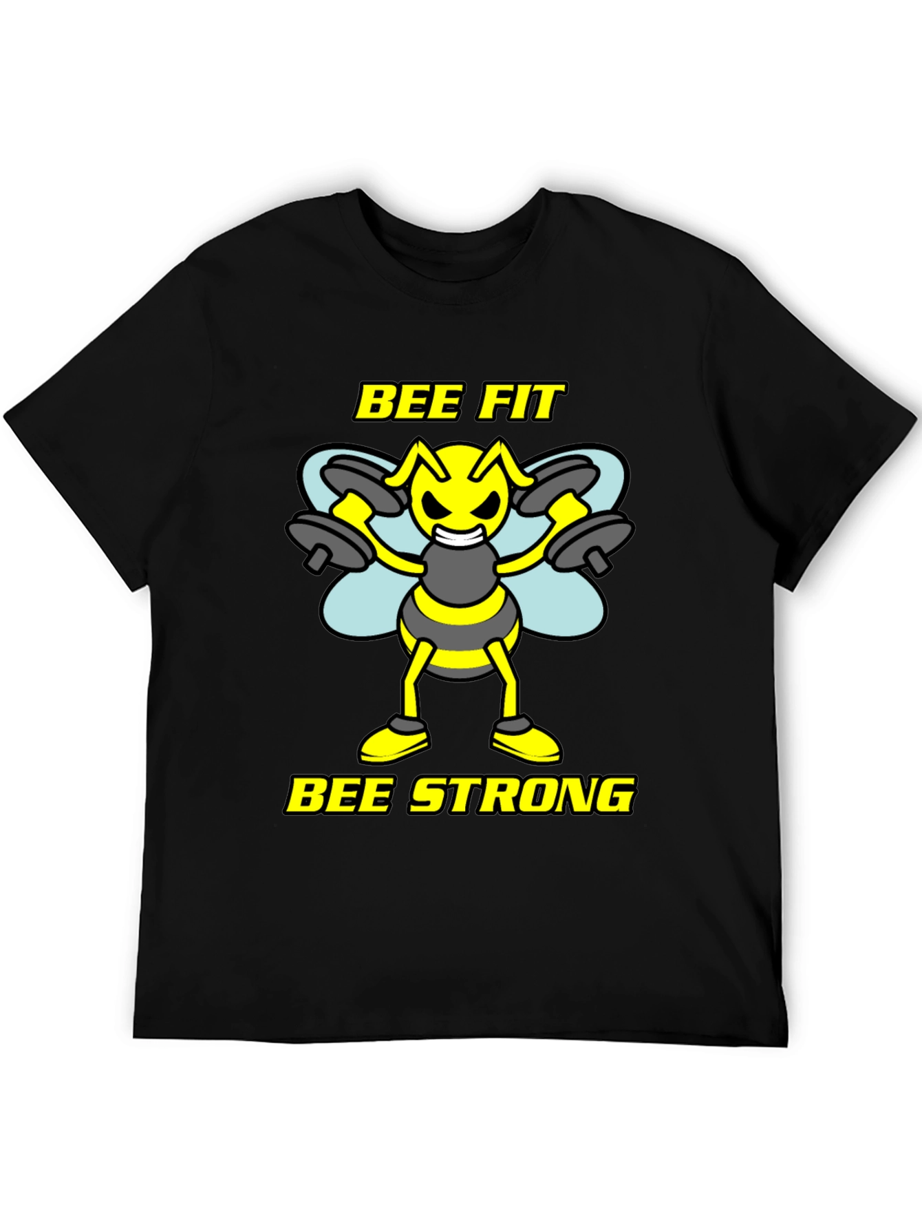 Bee Fit Bee Strong Black T-Shirt - Fitness Apparel