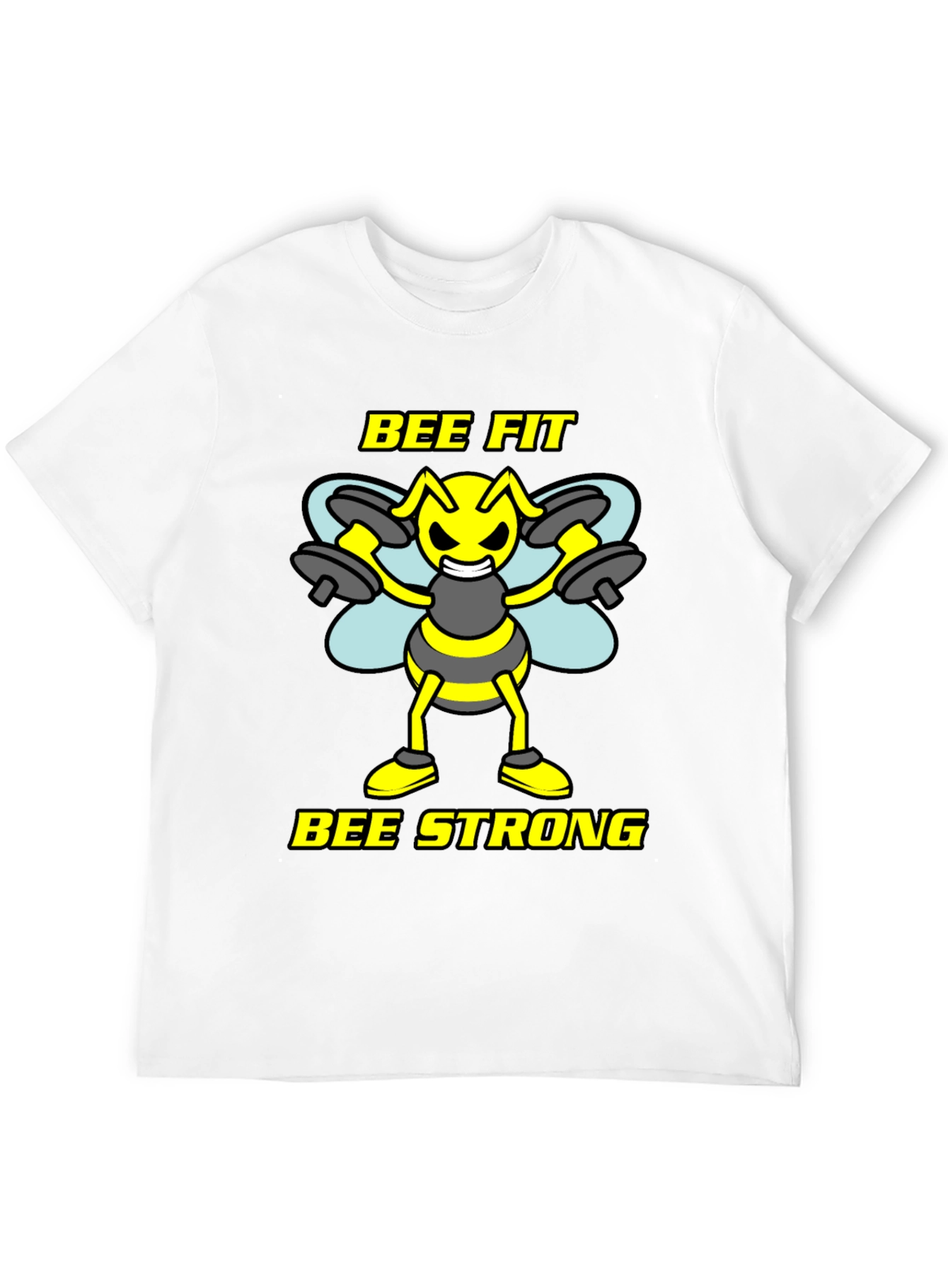Bee Fit Bee Strong Black T-Shirt - Fitness Apparel
