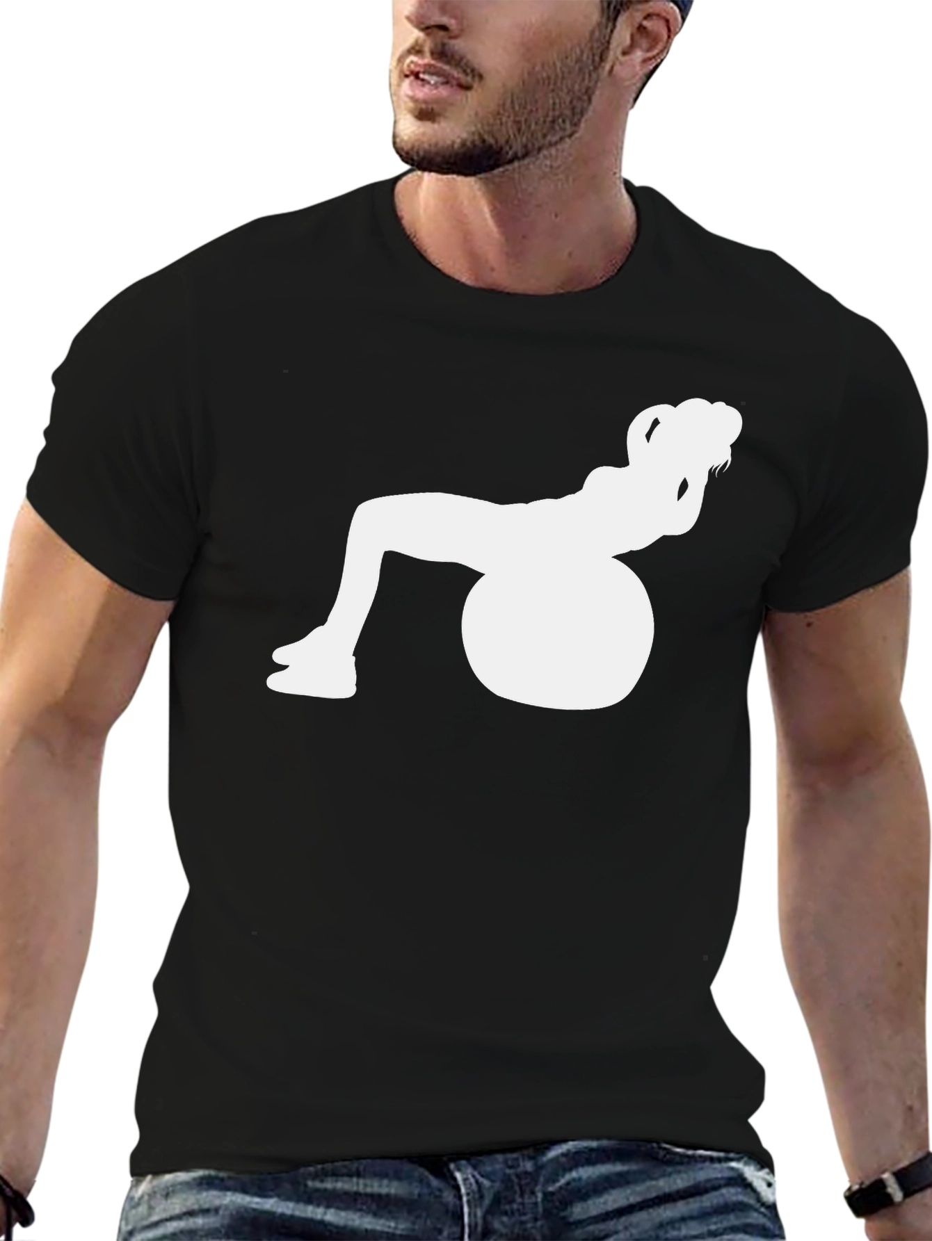 Fitness Ball Workout Graphic Tee - Black