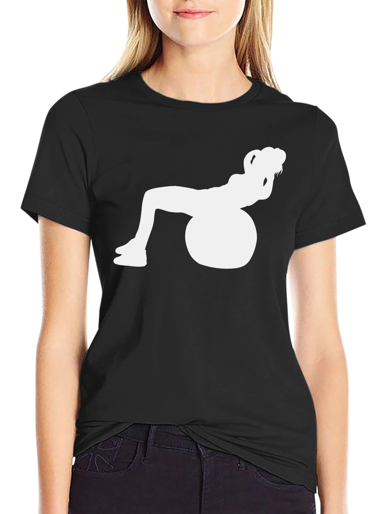 Fitness Ball Workout Graphic Tee - Black
