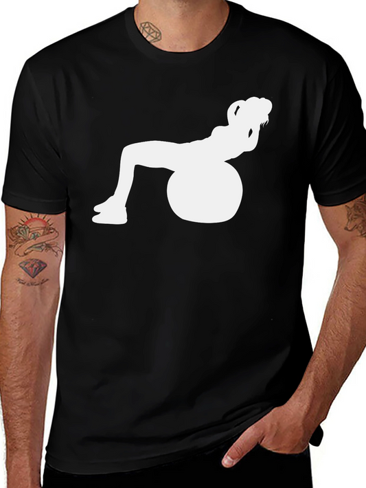 Fitness Ball Workout Graphic Tee - Black