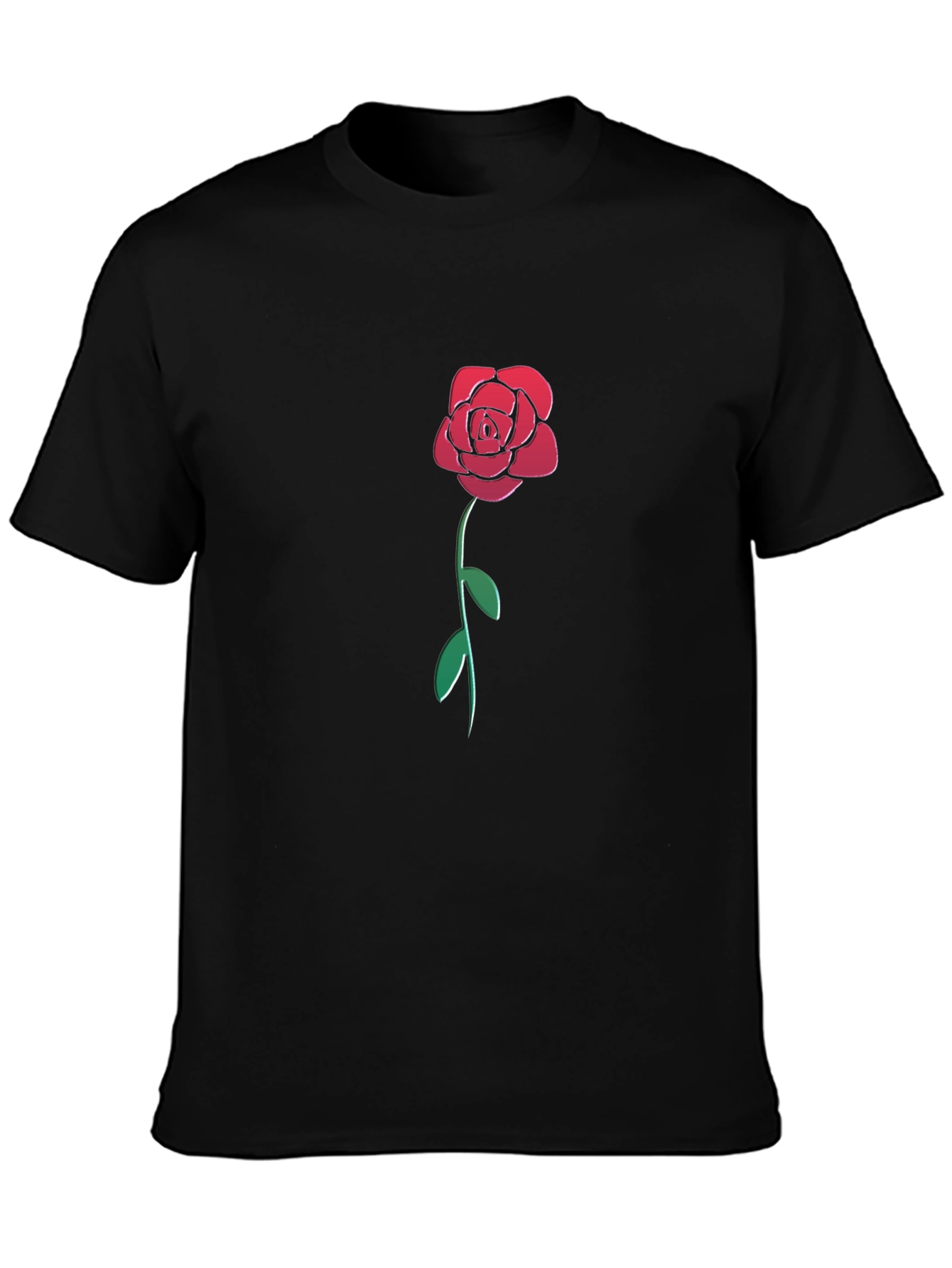 Rose Graphic Black T-Shirt - Stylish & Unique