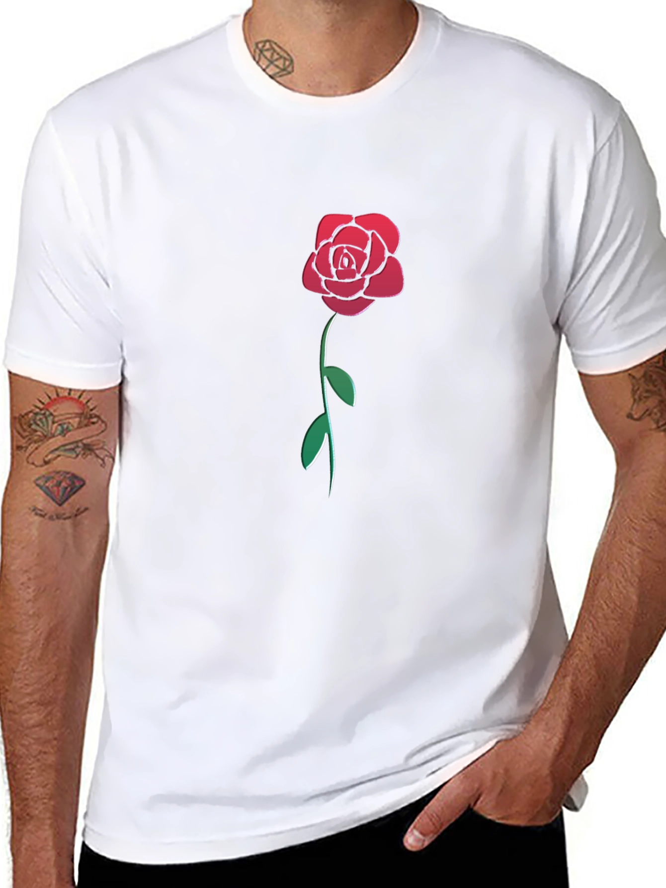 Rose Graphic Black T-Shirt - Stylish & Unique