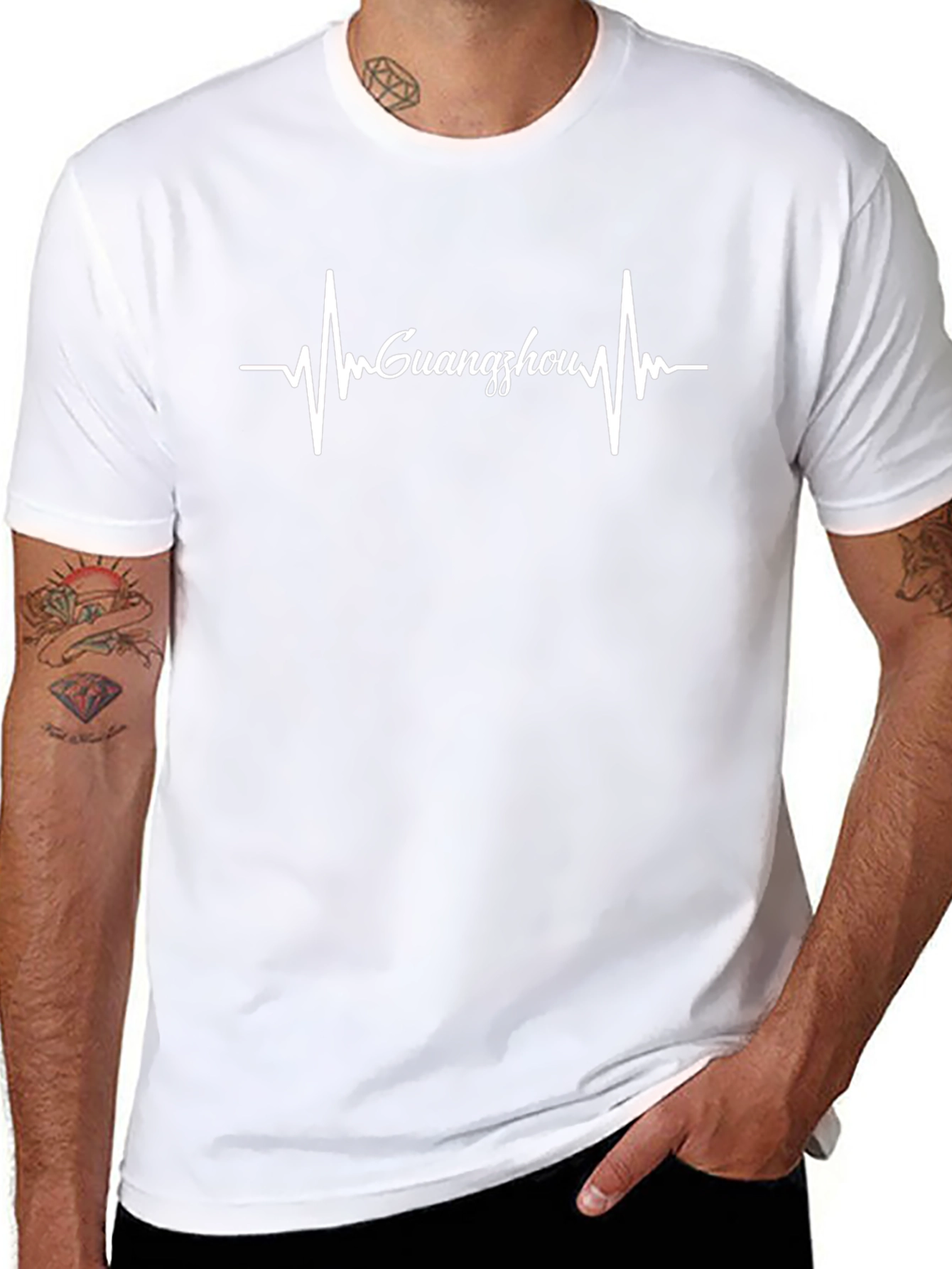 Guangzhou Heartbeat T-Shirt - Stylish Black Tee