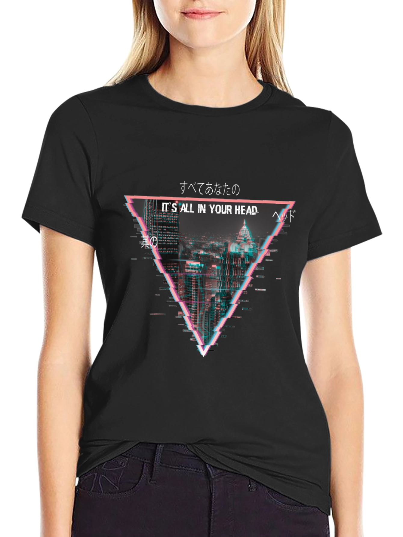 Cyberpunk Cityscape T-Shirt - Its All In Your Head