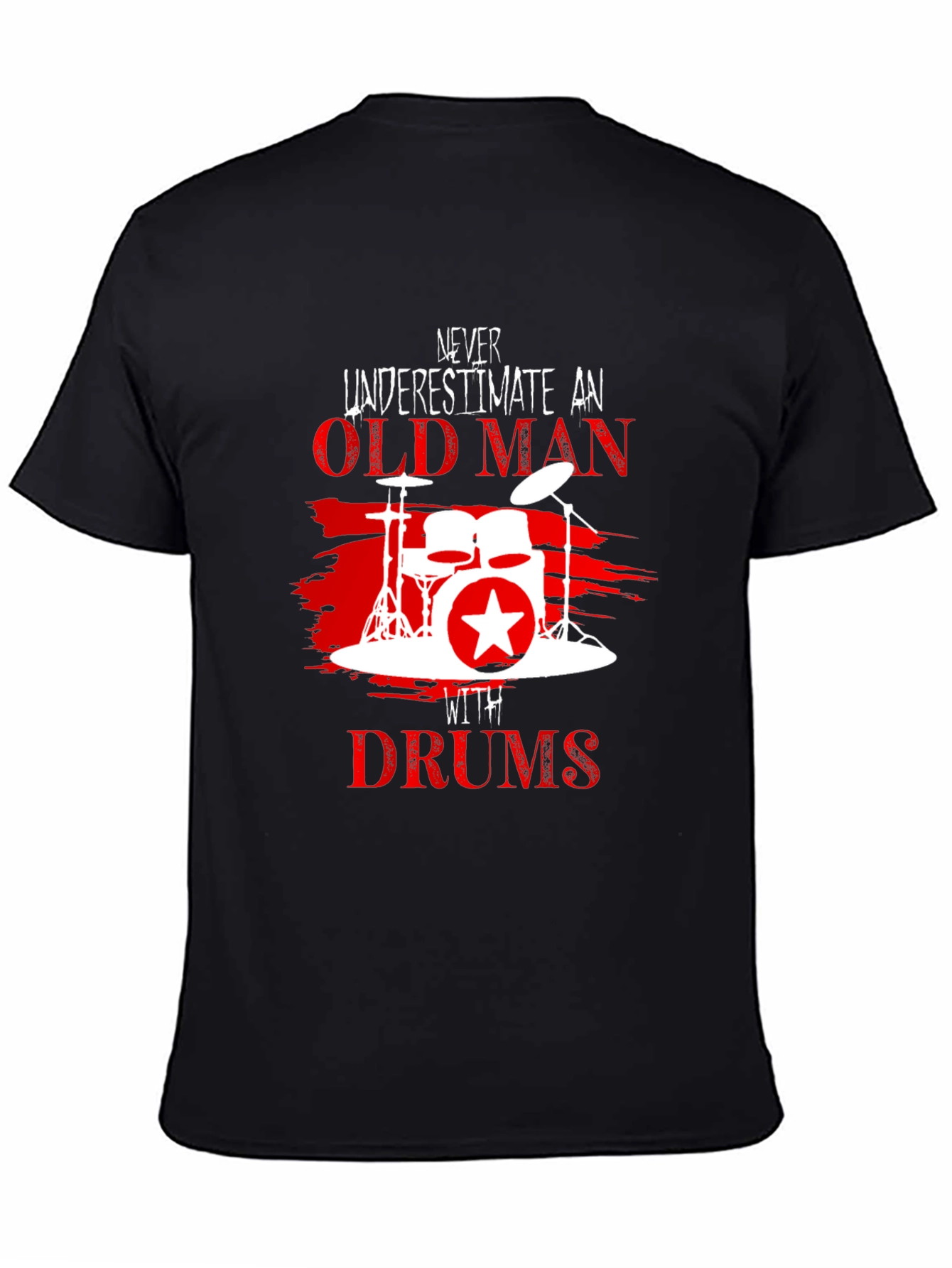 Never Underestimate Old Man with Drums T-Shirt