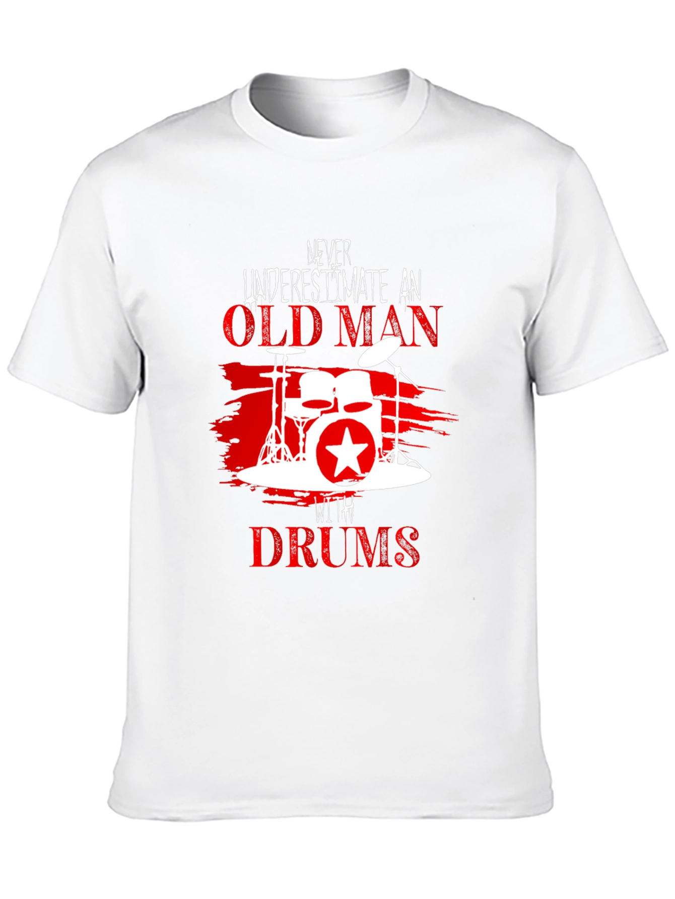 Never Underestimate Old Man with Drums T-Shirt