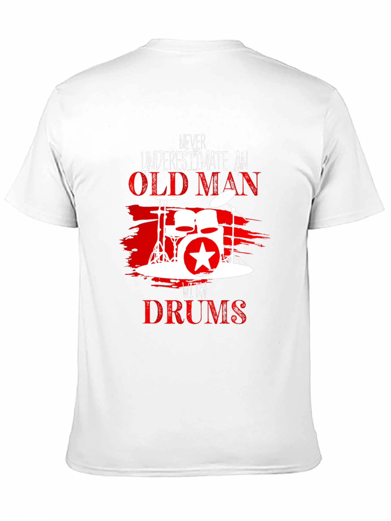 Never Underestimate Old Man with Drums T-Shirt
